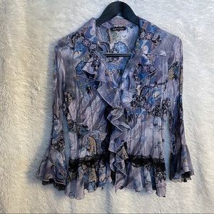 Violet & Claire Multicolored Sheer Blouse
